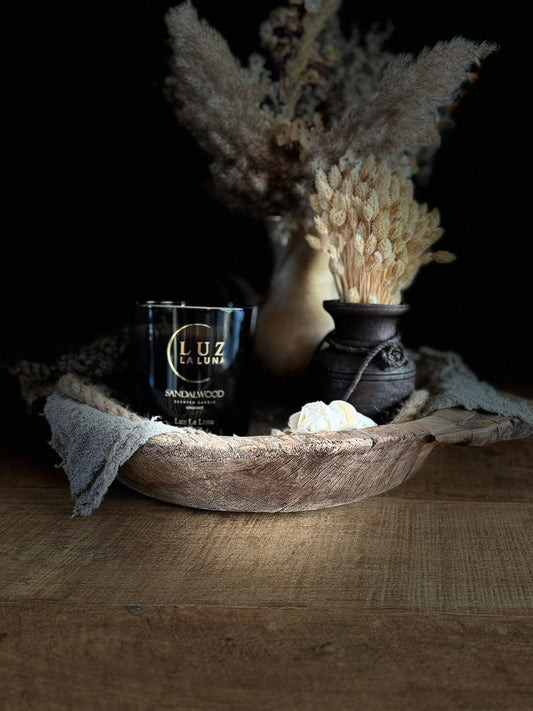 Geurkaars - 620gr - zwart - Sandalwood - Kalmerend & spiritueel