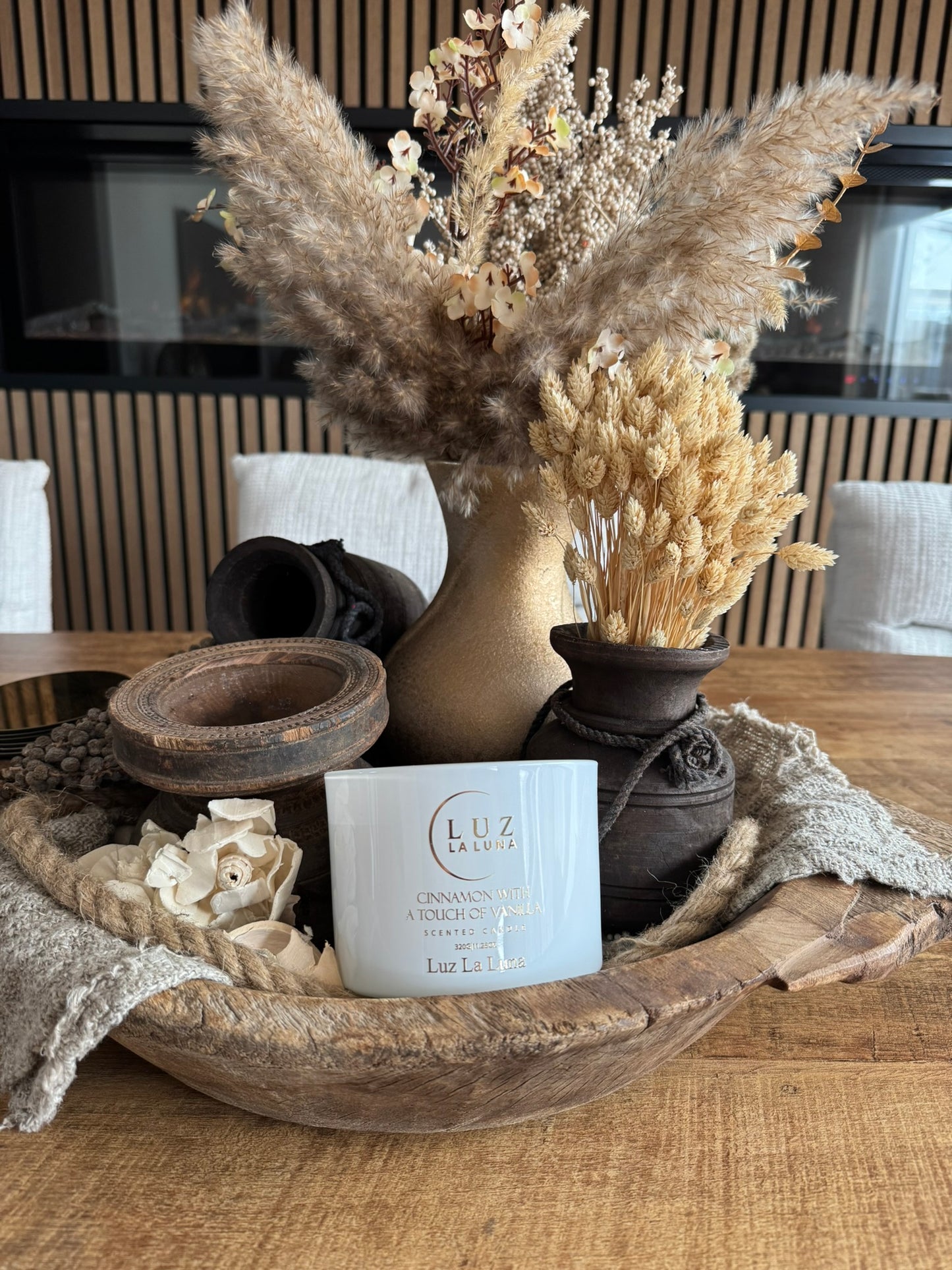 Geurkaars - 320gr - wit - kaneel met een vleugje vanille -  warmte & harmonie